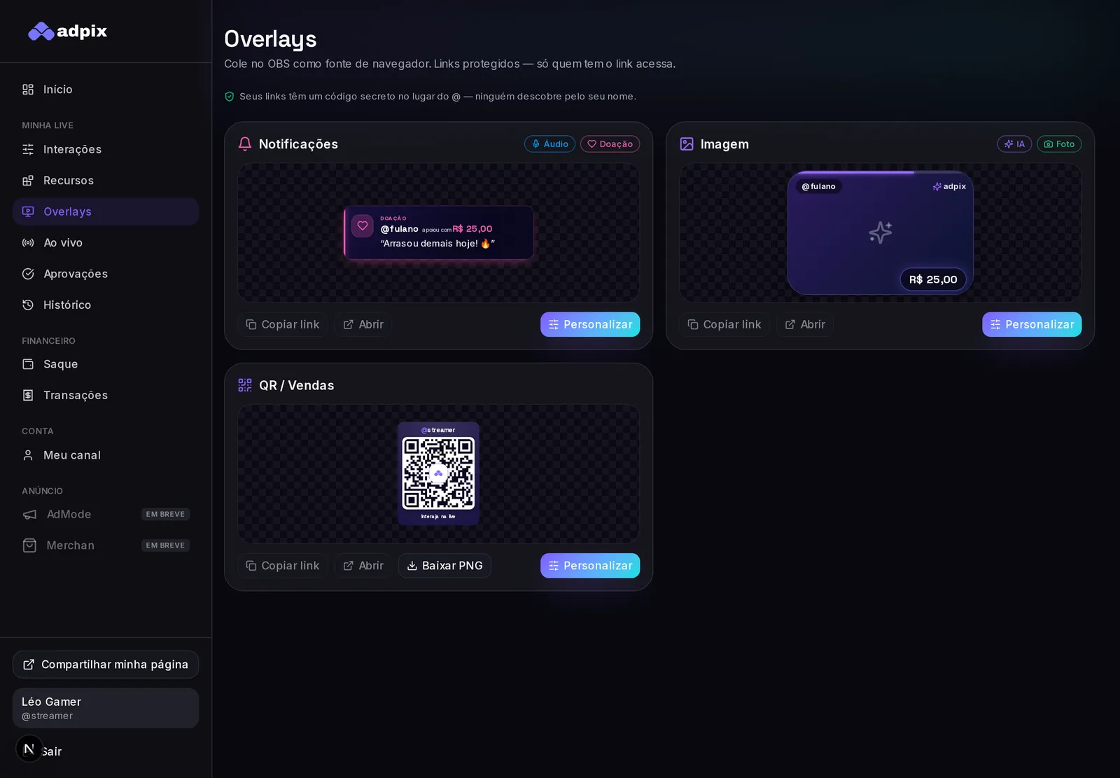 Overlays prontos pra colar no OBS